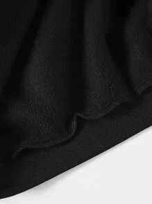 ROMWE MEN Goth Nam Đồ họa Chữ cái Hai âm Nhiệt Áo khoác Đại học - Đen và trắng - Xem 4
