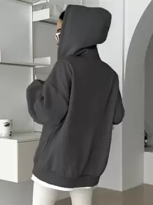 DAZY Women's Casual Hooded Fleece Sweatshirt, Autumn/Winter Hoodies - Dark Grey - View 4