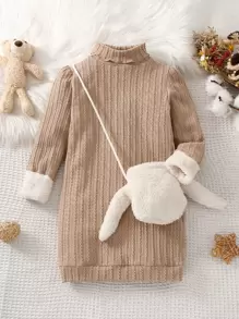 小女童高領洋裝和包