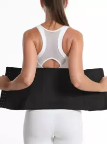 Sports Outdoor Women's Waist Trainer Belt Corset, Waist Trimmer Sweat Enhancer For Workout, Waist Cincher & Shaper With Adjustable Closure (PU Coated) Gym Accessories - Black - View 3