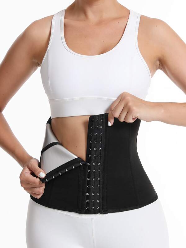 Sports Outdoor Women's Waist Trainer Belt Corset, Waist Trimmer Sweat Enhancer For Workout, Waist Cincher & Shaper With Adjustable Closure (PU Coated) Gym Accessories