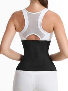 Sports Outdoor Women's Waist Trainer Belt Corset, Waist Trimmer Sweat Enhancer For Workout, Waist Cincher & Shaper With Adjustable Closure (PU Coated) Gym Accessories - Black - View 7