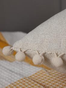 1 Chiếc Pom Pom Đệm Trang Trí, Không Làm Đầy, Màu Be Ném Gối Cho Ghế Sofa, Phòng Khách - Màu be - Xem 3