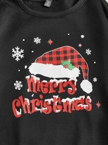 Sudadera con estampado de Navidad - Negro - Ver 3