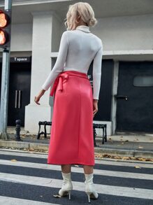 Aveloria 側繫帶裹身裙 - 粉色 - 查看 2