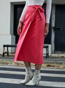 Aveloria 側繫帶裹身裙 - 粉色 - 查看 6