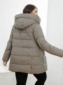 GASMAN Plus Zip Up Slant Pocket Hooded Padded Coat