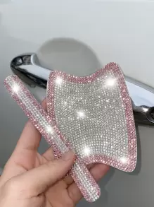 2 piezas Adhesivo para coche con diseño de diamante de imitación