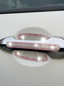 2 piezas Adhesivo para coche con diseño de diamante de imitación