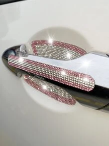 2 piezas Adhesivo para coche con diseño de diamante de imitación