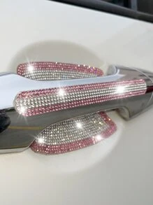 2 piezas Adhesivo para coche con diseño de diamante de imitación