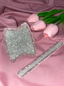 2 piezas Adhesivo para coche con diseño de diamante de imitación