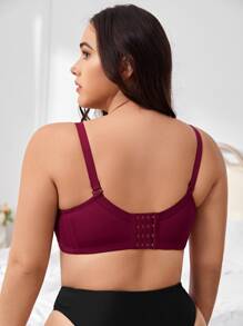 Sujetador push up con encaje en contraste - Burdeos - Ver 2