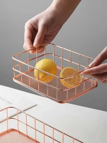 WHICHLIFE 1入組鐵書桌收納籃 - 玫瑰金 - 查看 3