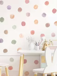 3 件/套圆点图案墙贴，现代色块 PVC 墙贴，用于家居装饰，贴纸，墙贴，乙烯基贴花，用于家居装饰，春季装饰品让您的家焕然一新，节日装饰贴纸礼物生日毕业 - 彩色 - 查看 2