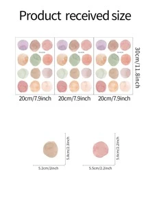 3 件/套圆点图案墙贴，现代色块 PVC 墙贴，用于家居装饰，贴纸，墙贴，乙烯基贴花，用于家居装饰，春季装饰品让您的家焕然一新，节日装饰贴纸礼物生日毕业 - 彩色 - 查看 3