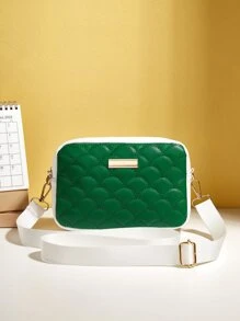 Mini Fish Scale Quilted Square Bag - Green - View 3