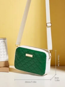 Mini Fish Scale Quilted Square Bag - Green - View 4