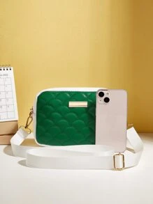 Mini Fish Scale Quilted Square Bag - Green - View 5