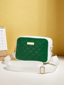 Mini Fish Scale Quilted Square Bag - Green - View 6