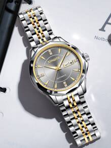 XINQITE 男士圓形指針機械手表 - 灰色 - 查看 2