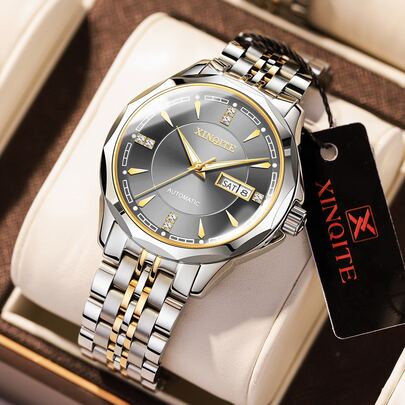 XINQITE 男士圓形指針機械手表