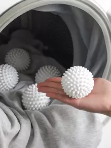 2入組 PEVA 洗衣球，創意白色可重複使用衣物乾燥和膨脹織物柔軟劑球，適用於洗衣機可重複使用衣物毛髮和寵物除毛器 - 清潔小工具 - 白色 - 查看 2