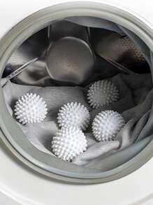 2入組 PEVA 洗衣球，創意白色可重複使用衣物乾燥和膨脹織物柔軟劑球，適用於洗衣機可重複使用衣物毛髮和寵物除毛器 - 清潔小工具 - 白色 - 查看 6