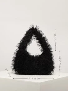 Sequin Shoulder Bag, Elegant Ladies Handbag, Dress Accessories, Wedding Items, Gift For Women (Random Pattern) - Hitam - View 5
