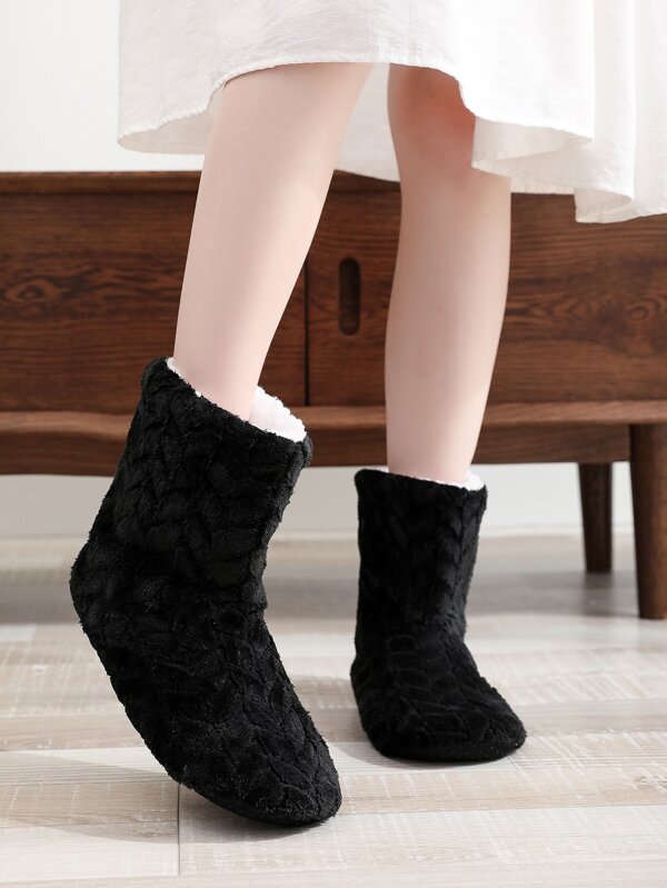 Minimalist Fluffy Slipper Boots SHEIN USA