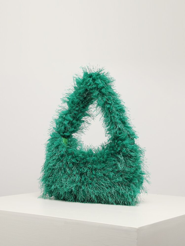 Fuzzy, Soft, Plush Minimalist Fluffy Hobo Bag For Girls, Women, College Students, Rookies & White-Collar Workers For Work, Office, Commute, For Autumn & Winter, Warm Winter, Outdoors, For Party, Prom, Wedding, New Arrival Fur Bag For Women