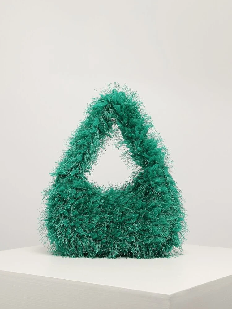 Fuzzy, Soft, Plush Minimalist Fluffy Hobo Bag For Girls, Women, College Students, Rookies & White-Collar Workers For Work, Office, Commute, For Autumn & Winter, Warm Winter, Outdoors, For Party, Prom, Wedding, New Arrival Fur Bag For Women