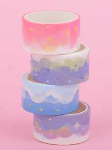 4 cuộn băng hình đám mây Washi băng - Nhiều màu - Xem 2