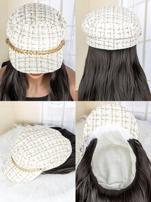 長款小波浪人造假髮附帽子 - 黑色 - 查看 7