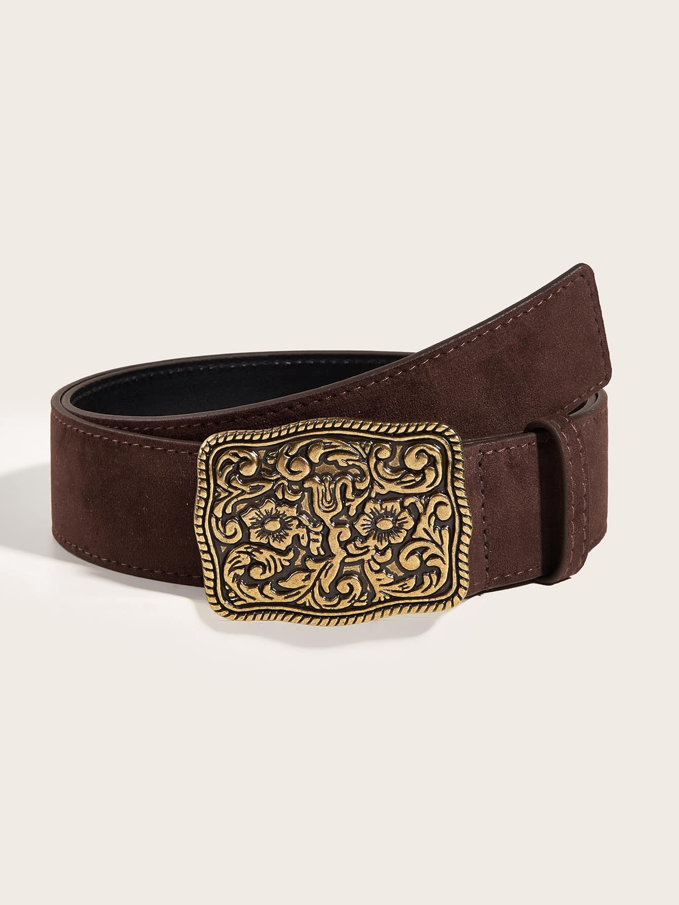 Thắt lưng họa tiết hoa Boho phương Tây cho quần jean - Cà phê nâu - Xem 1