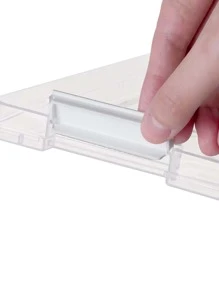 1pc Small Transparent Buckle File Organizer,Back To School,School Supplies - Clear - View 6