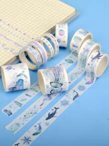 1box Marine Life Pattern Washi Tape - Multicolor - View 1