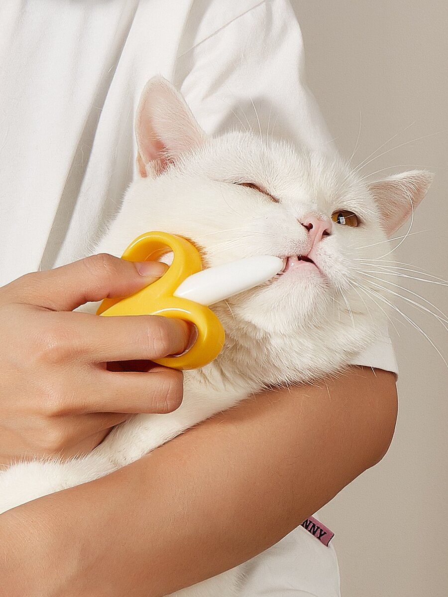 1pc Banana Design Pet Toothbrush - Yellow - View 1