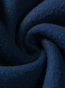 Aesthetic Post 寬鬆版型男士字母圖形保暖夾克（不帶連帽）,彩塊設計,內裡加厚保暖 - 藏蓝色 - 查看 3