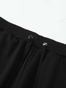 Manfinity Homme Hombres Camiseta con estampado de letra & Pantalones deportivos de cintura con cordón