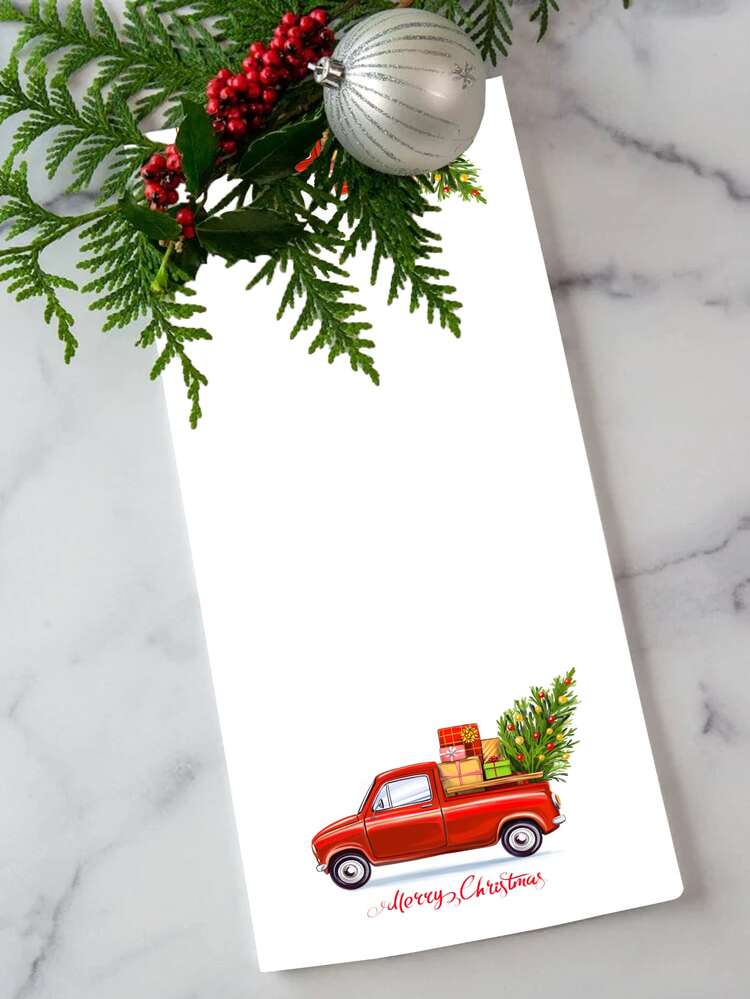 1 pieza toalla de mano con patrón de coche de navidad - Multicolor - Añade 2