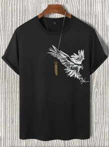 Manfinity Homme Men Eagle Print Tee - Black - View 3