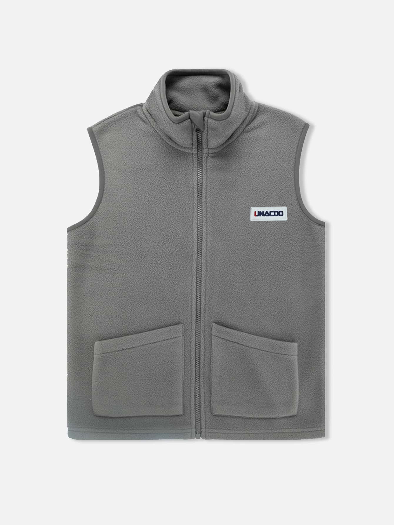 Tween Boys' Casual Comfortable Sleeveless Zipper Jackets - Grey - View 1