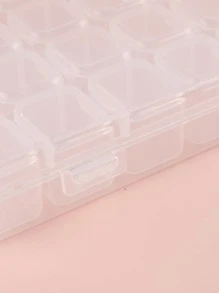 FULL BEAUTY 28 Grids Nail Art Decoration Storage Box, 1pc Clear Makeup Organizer, Dust-Proof Travel Cosmetic Organizer Case For Nail Rhinestones, Beads, Jewelry Beads, Art DIY Crafts And Fishing Lures, Room, Bathroom, House, Pink Room, Living Travel Stuff, Gift Bag, Gifts For Mom, Dad, Men, Friends, Teacher, Birthday, Wedding, Desk, Shelves, Accessories, Gift Boxes, Funny Gift, Storage Bag, Makeup Bag, Cosmetic Bag, Makeup Pouch, Jewellery Box, Pouch, Makeup Brush Holder, Brush Holder, Perfume Organiser, Pouch Bag - Clear - View 4