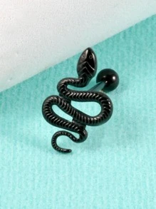 Thời Trang Loài Rắn Thiết Kế Lưỡi Barbell Bông Thép Không Gỉ Phong Cách Punk Dành Cho Nữ & Nam Giả Kẹp Không Xỏ Lỗ - màu đen - Xem 2