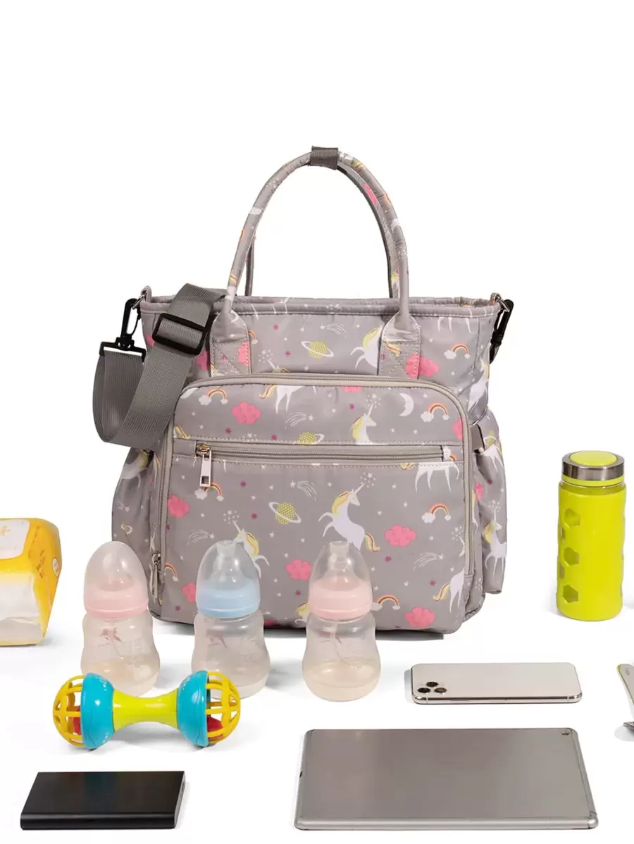 1pc Oxford Cloth Diaper Bag, Multifunctional Mommy Bag With Large Capacity For Traveling And Daily Use - Multicolor - View 1
