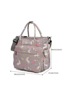 1pc Oxford Cloth Diaper Bag, Multifunctional Mommy Bag With Large Capacity For Traveling And Daily Use - Multicolor - View 5