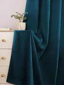 Rèm đơn màu trơn, Rèm đơn polyester hiện đại cho phòng ngủ và phòng khách - Màu xanh ngọc - Xem 2