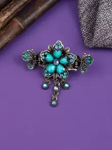 蟹爪发夹（图片略有色差）花朵发夹 冬季发饰 优雅蟹爪夹 - 彩色 - 查看 4