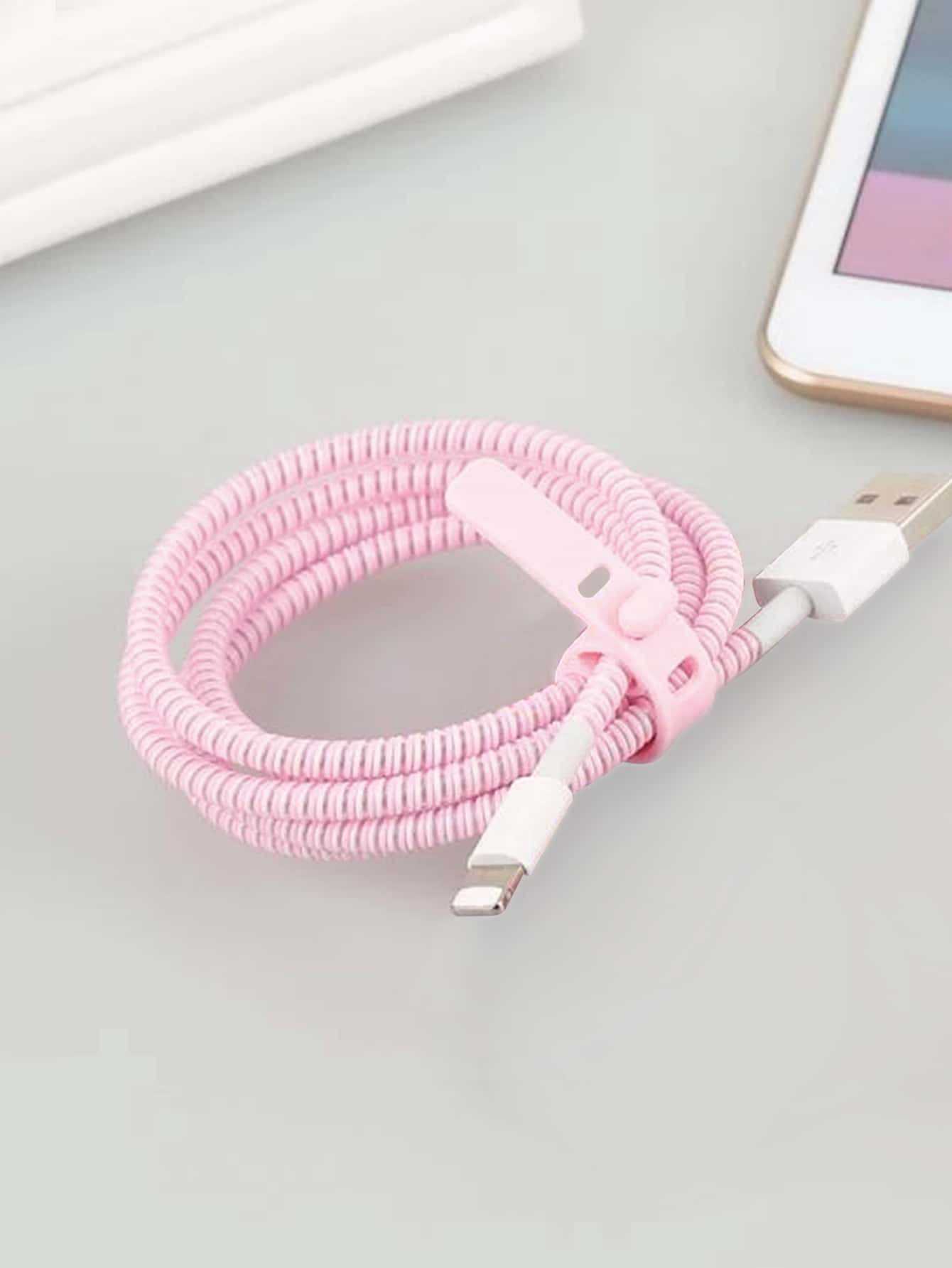 Dây cáp dữ liệu silicon 1pc - Hồng - Xem 1